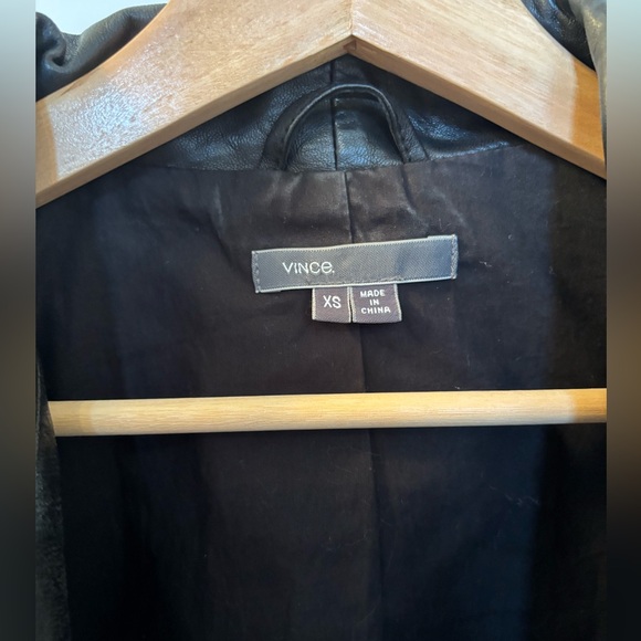 Vince Black Leather Jacket - Picture 4 of 4